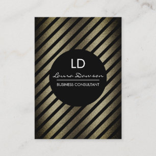 Tarjeta De Visita Círculo y tiras de monograma de glamour