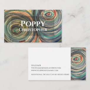 Tarjeta De Visita Círculos abstractos de acuarela y tinta azul rosa