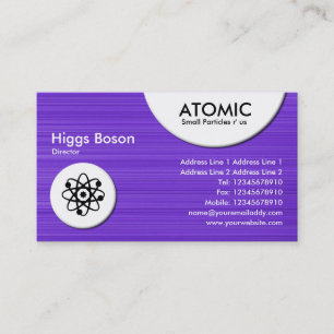 Tarjeta De Visita Círculos atómicos - Textura de cepillado violeta