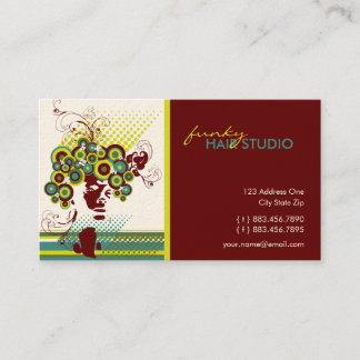 Tarjeta De Visita Círculos de Hejigos Florales en Sangre Fundido Res