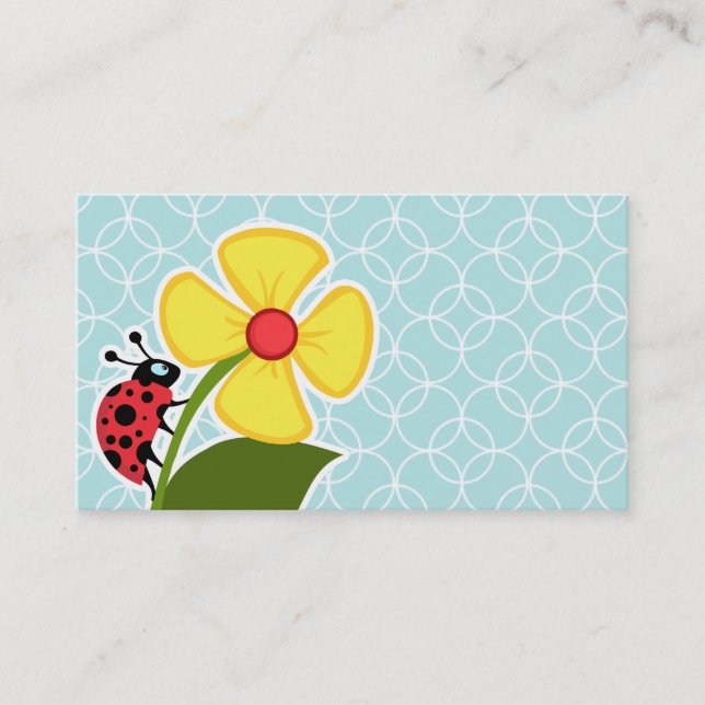 Tarjeta De Visita Círculos de los azules cielos; Mariquita (Anverso)