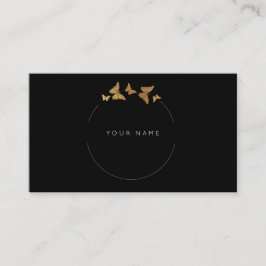 Tarjeta De Visita Círculos de mariposa Relieve metalizado dorado Vip