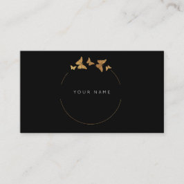 Tarjeta De Visita Círculos de mariposa Relieve metalizado dorado Vip