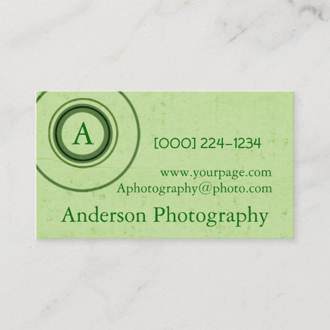 Tarjeta De Visita Círculos de monograma retro (Anverso)