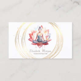 Tarjeta De Visita Círculos de oro elegantes modernos chica de yoga l