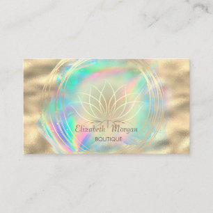 Tarjeta De Visita Círculos de Oro Modernos Loto Holográfico Inc