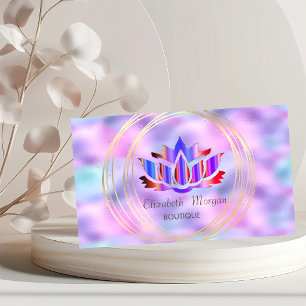 Tarjeta De Visita Círculos de oro profesionales Lotus holográfico