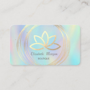 Tarjeta De Visita Círculos de Oro Profesionales Lotus Holográficos