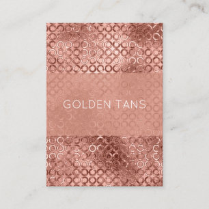 Tarjeta De Visita Círculos de oro rosa brillantes lujo rosa chispean
