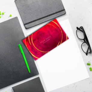 Tarjeta De Visita Círculos de Relieve metalizado dorado rosado tropi