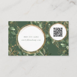 Tarjeta De Visita Círculos dorados Eucalyptus Elegante CÓDIGO QR LOG