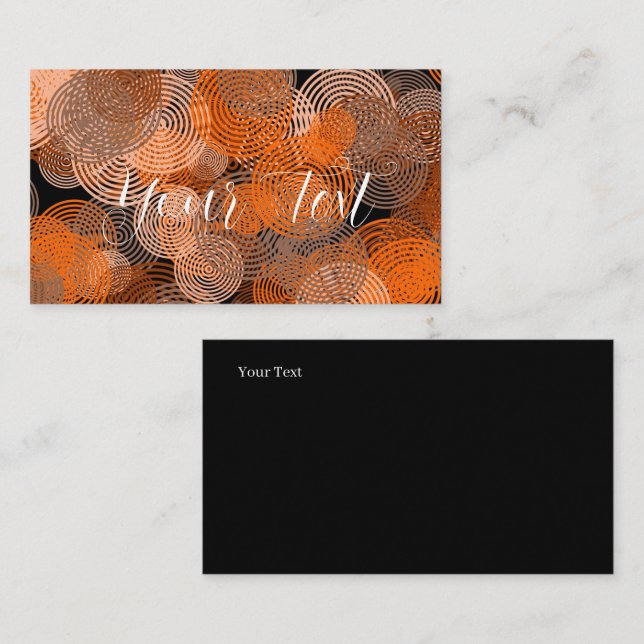 Tarjeta De Visita Círculos geométricos de cobre de arte fractal gira (Anverso / Reverso)