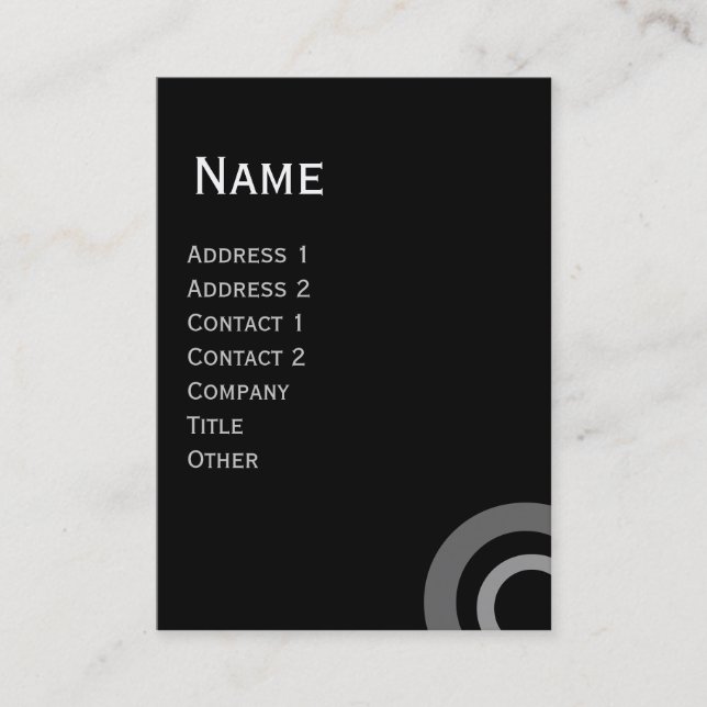 TARJETA DE VISITA CÍRCULOS GEOMÉTRICOS GRIS BLANCO ABSTRACTOS (Anverso)