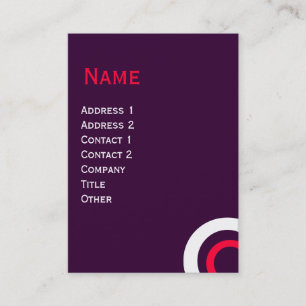 TARJETA DE VISITA CÍRCULOS GEOMÉTRICOS ROJOS DE PURPLE ABSTRACTOS CO