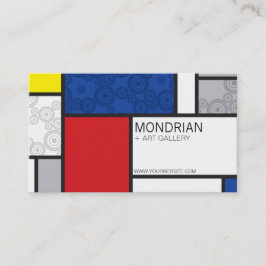 Tarjeta De Visita Círculos retro de arte Minimalista de Mondrian De 