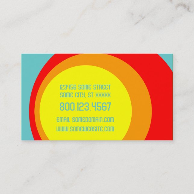 Tarjeta De Visita círculos retro de BASEBALL (Anverso)