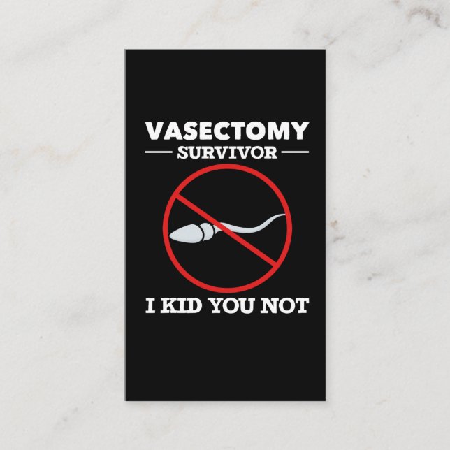 Tarjeta De Visita Cirugía De Vasectomía Divertida Que Dice Humor Adu (Anverso)
