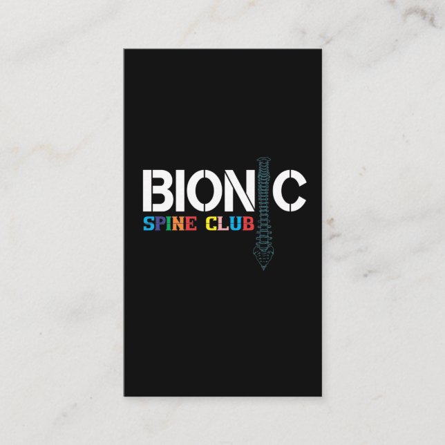 Tarjeta De Visita Cirugía espinal Recuperación La Fusión Espinal De  (Anverso)