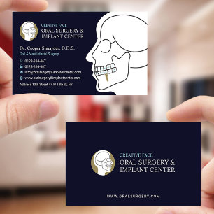 Tarjeta De Visita Cirugía oral, Centro de Implantes, Calavera Maxill
