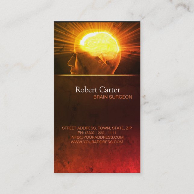 Tarjeta De Visita Cirujano cerebral / psicólogo Mente de Clínica pri (Anverso)