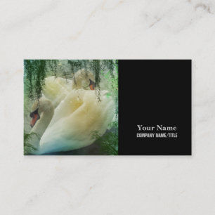 Tarjeta De Visita Cisne blanco de cisnes de primavera romántica