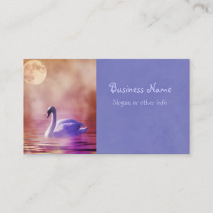 Tarjeta De Visita Cisne blanco flotando en un lago polvoriento