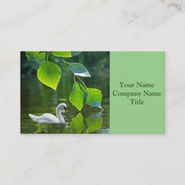 Tarjeta De Visita Cisne de verano elegante (Anverso)