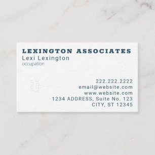 Tarjeta De Visita Cita Clásica Mínima Azul Blanco Moderno