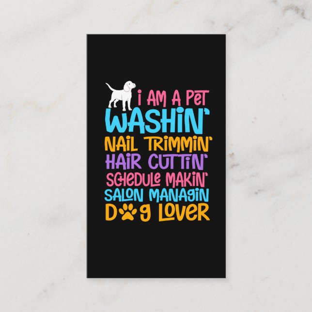 Tarjeta De Visita Cita cómica de Perro Groomer Mascota ingenioso cac (Anverso)