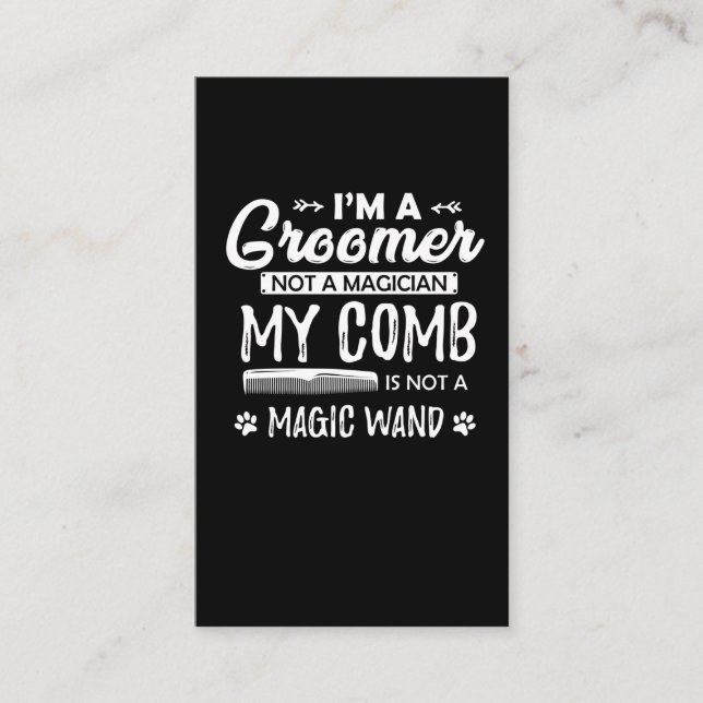 Tarjeta De Visita Cita cómica de perro grooming humorístico (Anverso)