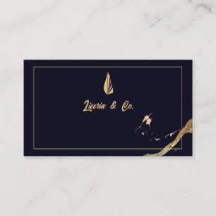 Tarjeta De Visita Cita con Artista de Tatuajes de Lujo Gold Premium