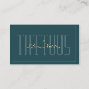 Tarjeta De Visita Cita con Artista de Tatuajes de Lujo Premium