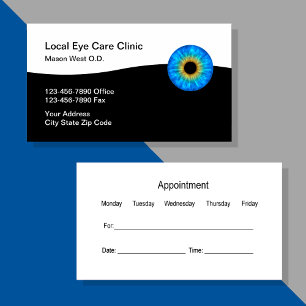 Tarjeta De Visita Cita con oftalmólogo especialista en ojos