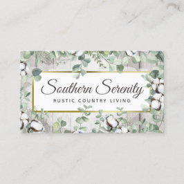 Tarjeta De Visita Cita de algodón acuático rústico del sur