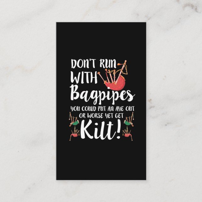 Tarjeta De Visita Cita de Bagpipe mata música escocesa brotar humor (Anverso)