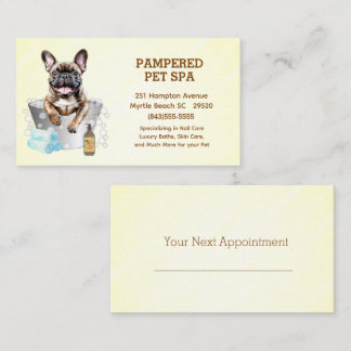 Tarjeta De Visita Cita de Bulldog francés Mascota Groomer Spa