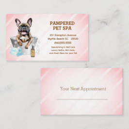 Tarjeta De Visita Cita de Bulldog francés Mascota Groomer Spa