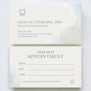 Tarjeta De Visita Cita de consultorio dental azul claro moderno