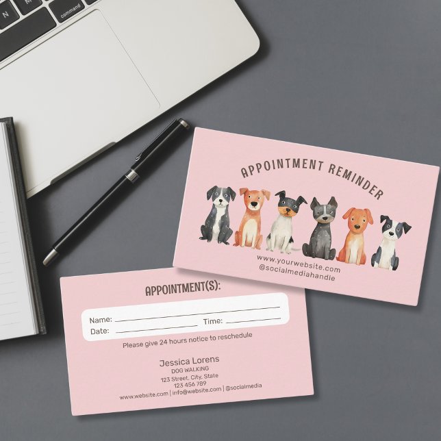 Tarjeta De Visita Cita de Cuidados de Mascotas de Cute Dog Sitter Gr (Subido por el creador)