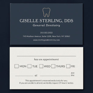 Tarjeta De Visita Cita de diente de consultorio dental profesional