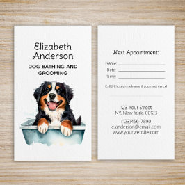 Tarjeta De Visita Cita de Dog Groomer Bernese Mountain