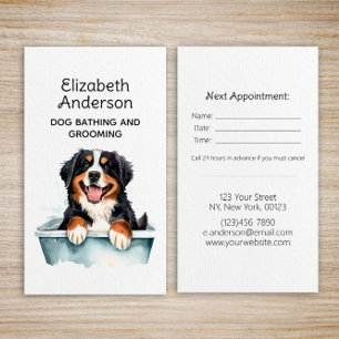 Tarjeta De Visita Cita de Dog Groomer Bernese Mountain