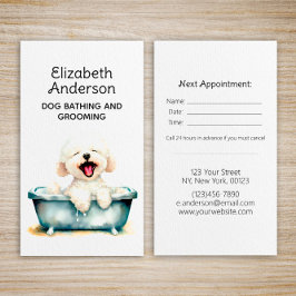 Tarjeta De Visita Cita de Dog Groomer Bichon Frise