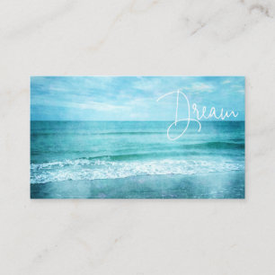 Tarjeta De Visita Cita de Dream Beach Verde azulada Blue Ocean