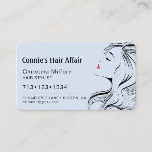 Tarjeta De Visita Cita de Estilista de Pelo Moderna Azul