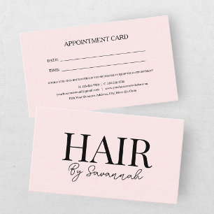 Tarjeta De Visita Cita de Estilista de Pelo Rosa Moderno