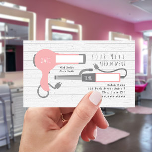 Tarjeta De Visita Cita de estilo de pelo de herramientas rosadas