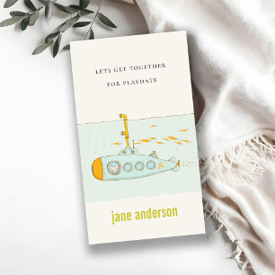 Tarjeta De Visita Cita de juego del submarino submarino monograma ba