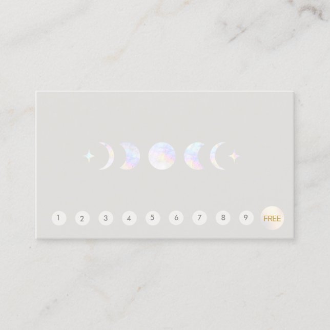 Tarjeta De Visita Cita de Lealtad del Cliente de Moon 10 Punch (Anverso)