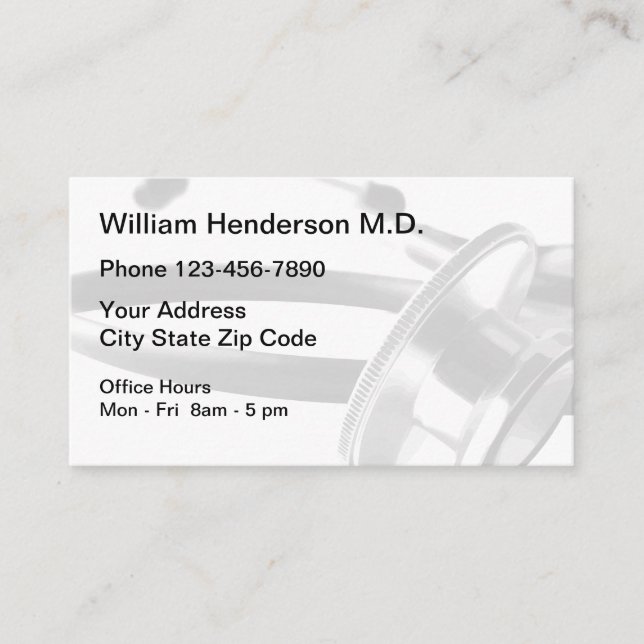 Tarjeta De Visita Cita de Médica médico (Anverso)